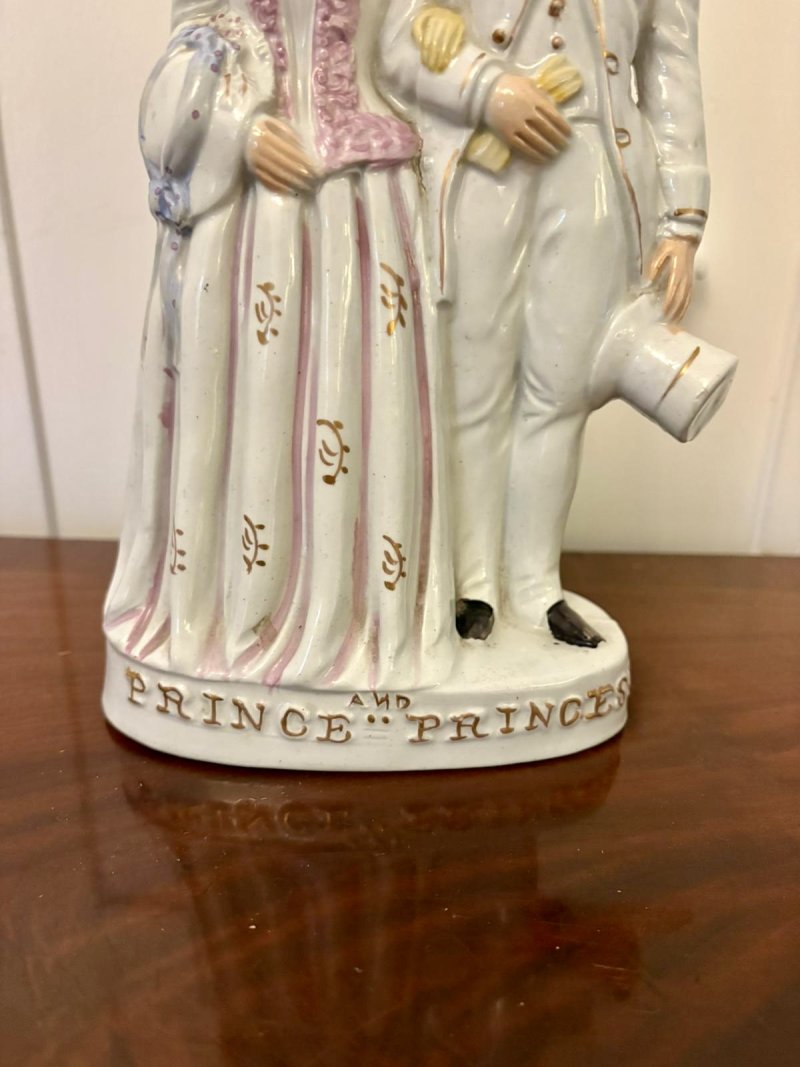 Large Antique Victorian Staffordshire Royal Portrait Flatback Figure